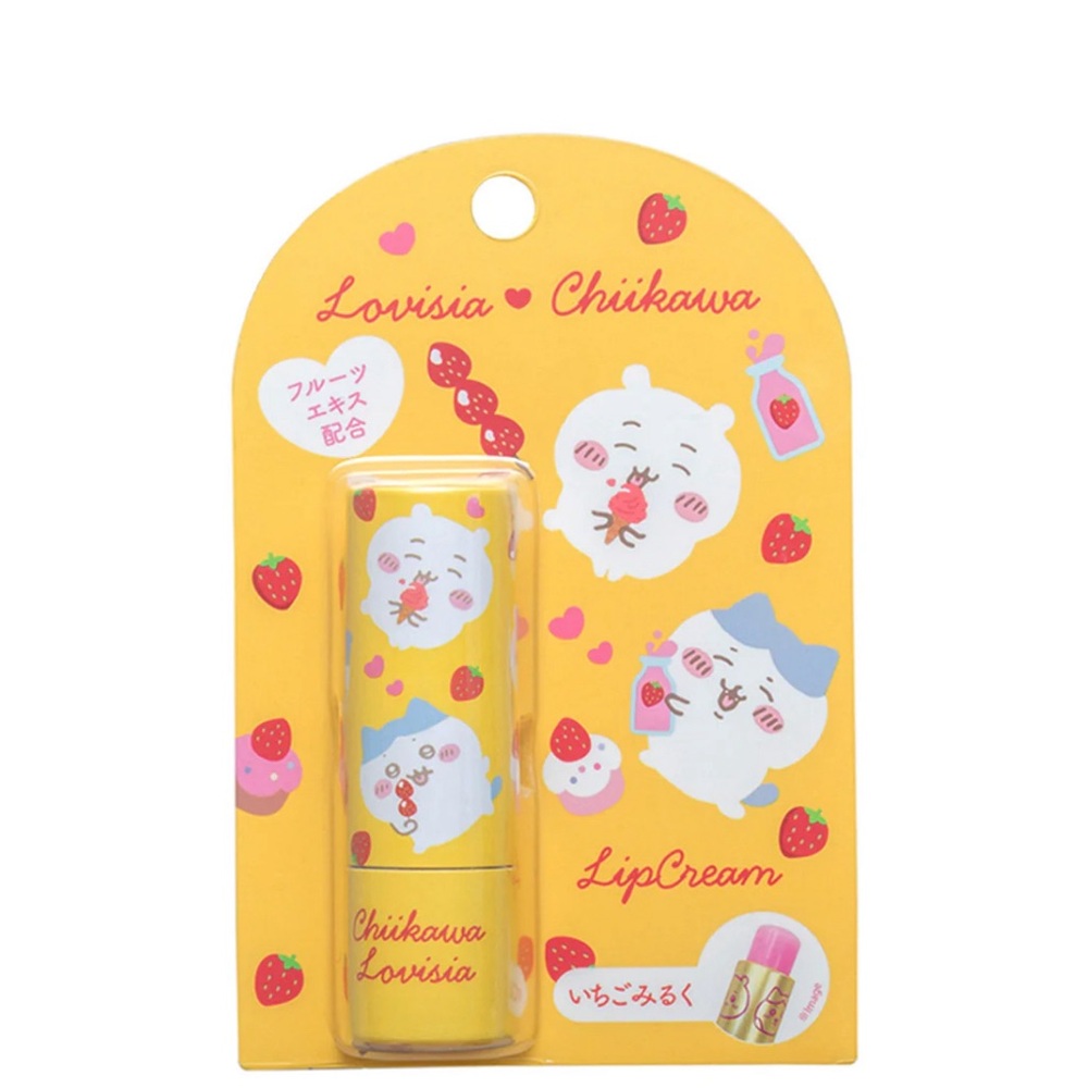 New Chiikawa Lovisia Lip Balm (Big Gathering Chiikawa Hachiware) Strawberry milk